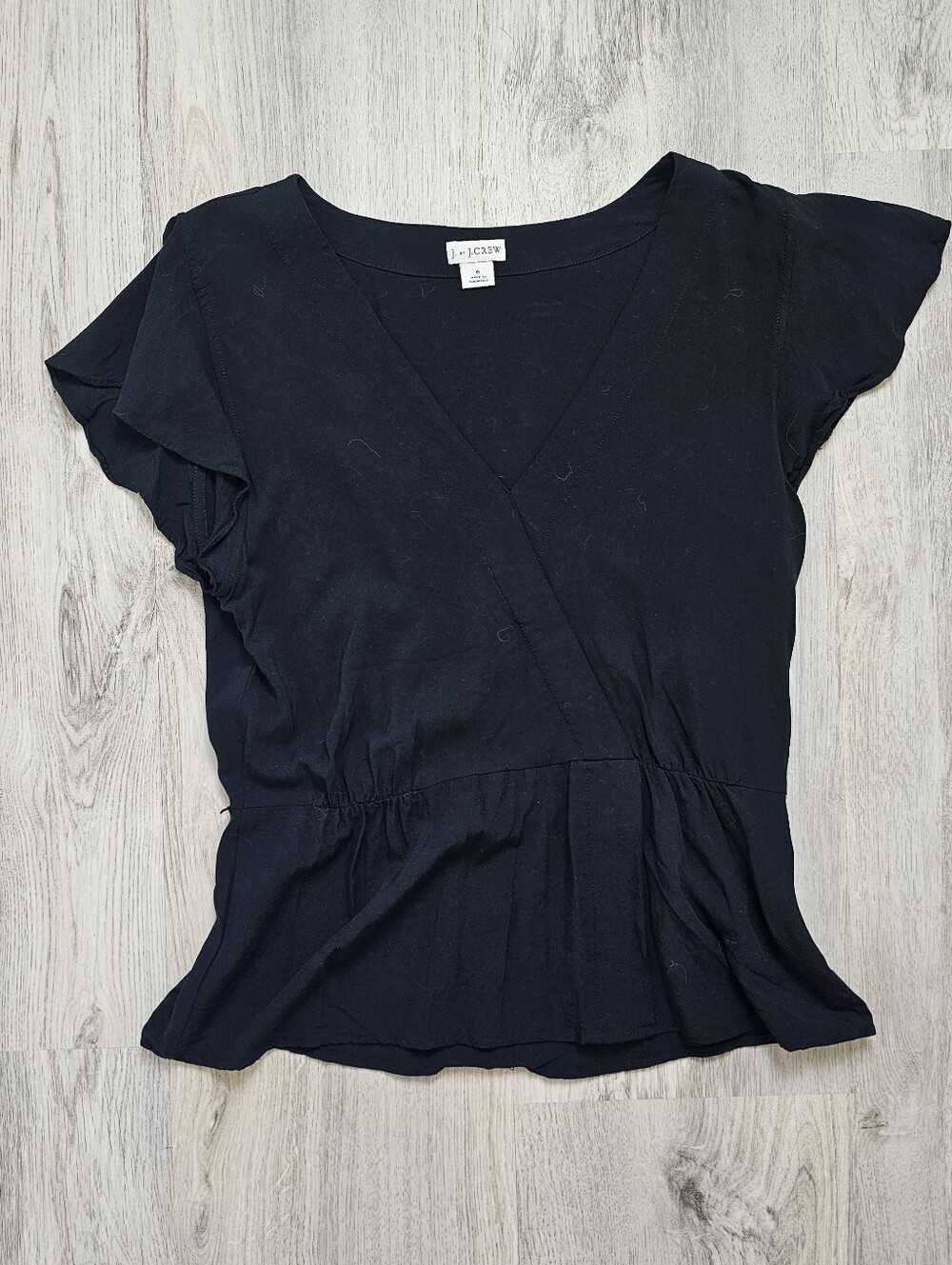 J By J. Crew Suplice Flutter Sleeve Viscose Blouse
